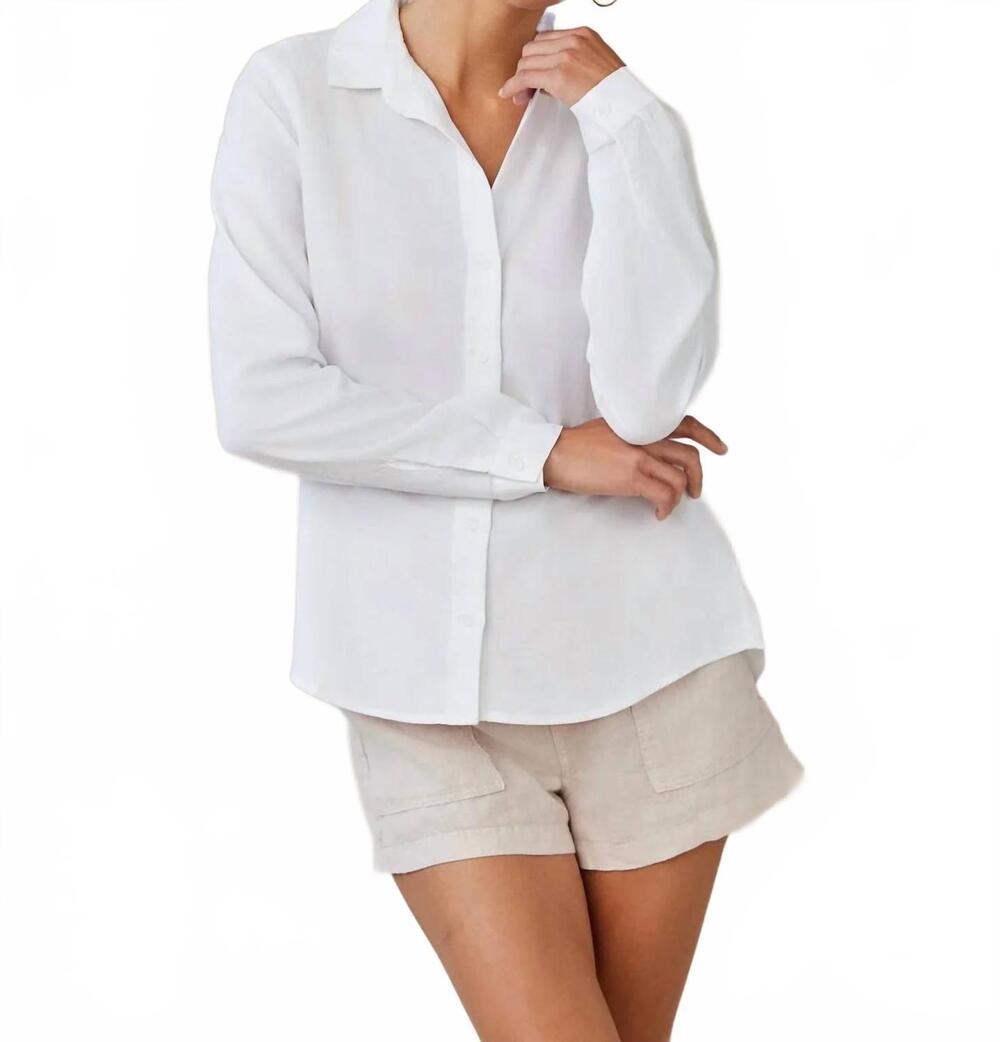 NEW BELLA DAHL classic button down in white